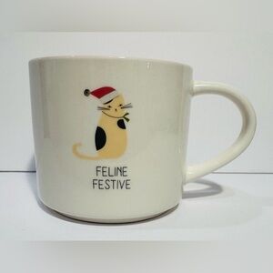 Feline Festive Cat Ceramic Mug by Karma Gifts NWOT